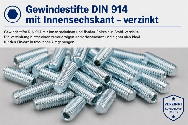 DIN 914 Gewindestifte Stahl verzinkt...