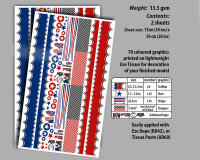 Krick EZE Tissue Bespannpapier Design rot/blau (2 Bogen)