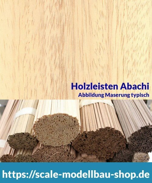 Abachi Holzleiste  2 x  2 mm