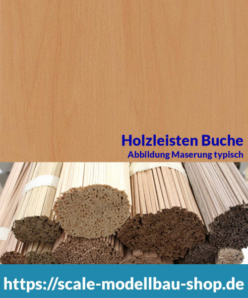 Buche Holzleiste  0,6/0,7 x  4 mm