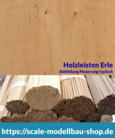 Erle Holzleiste  0,6/0,7 x  9 mm