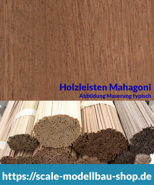 Mahagoni Holzleiste  0,5 x  5 mm