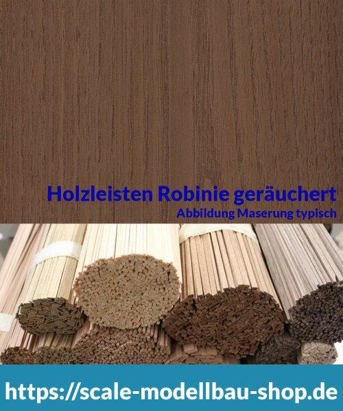 Robinie ger&auml;uchert Holzleiste  0,6/0,7 x 10 mm