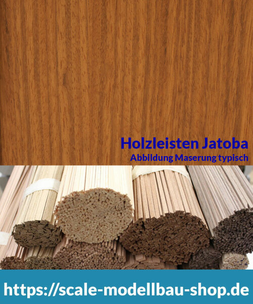 Jatoba Holzleiste  3 x  7 mm