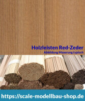 Red-Zeder Holzleiste  2 x  2 mm