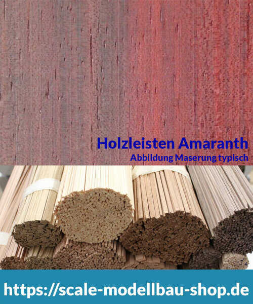 Amaranth Holzleiste  0,6/0,7 x  8 mm