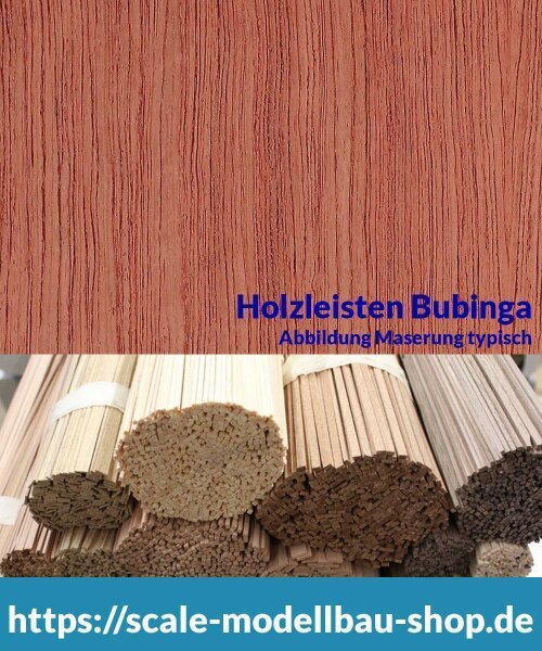 Bubinga Holzleiste  0,6/0,7 x  15 mm