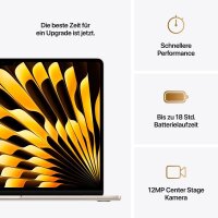 Apple MacBook Air 2025 38,9 cm (15,3 Zoll), 16 GB RAM, 512 GB SSD, Apple M4