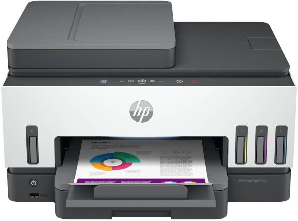 HP Smart Tank 7605 4 in 1 Tintenstrahl-Multifunktionsdrucker grau