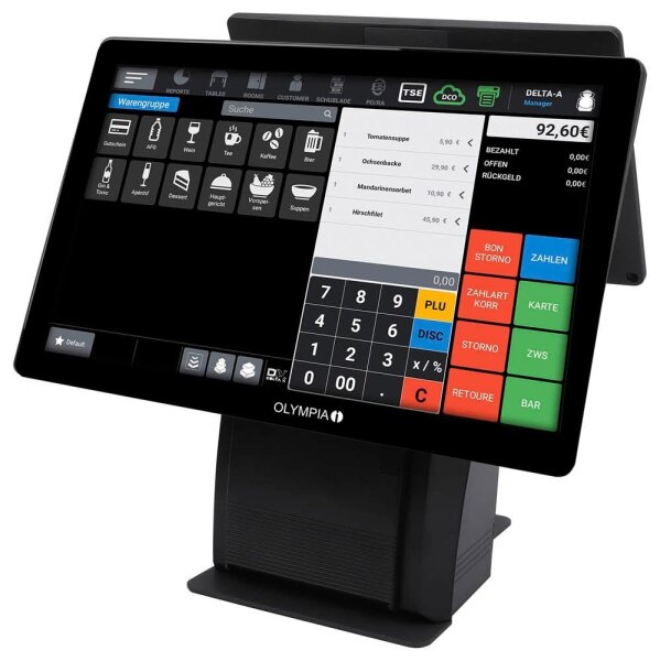 OLYMPIA Registrierkasse T215DK (ohne TSE-Lizenz) schwarz