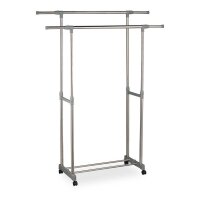 relaxdays Rollgarderobe silber Metall 94,0-160,0 x...
