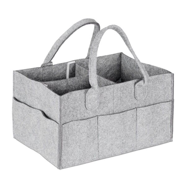 relaxdays Wickeltasche grau