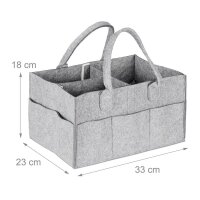 relaxdays Wickeltasche grau