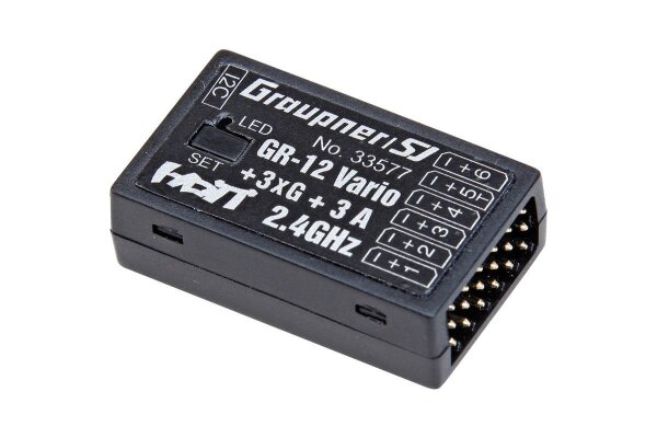 Dpower Graupner GR-12 + 3xG + Vario HoTT- 2.4 GHz Empfänger 6 Kanäle + 3-Achs Gy
