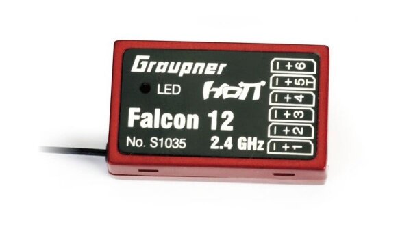 Dpower Graupner Falcon 12 HoTT - 2.4 GHz Empfänger 6 Kanäle + 3-Achs Gyro