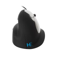 r-go HE Ergo Vertical Mouse Größe L rechts Maus ergonomisch kabelgebunden schwarz, silber