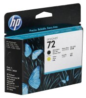 HP 72(C9384A) schwarz matt, gelb Druckkopf
