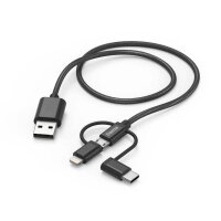 hama 3in1 Kabel 1,5 m schwarz, 1 St.
