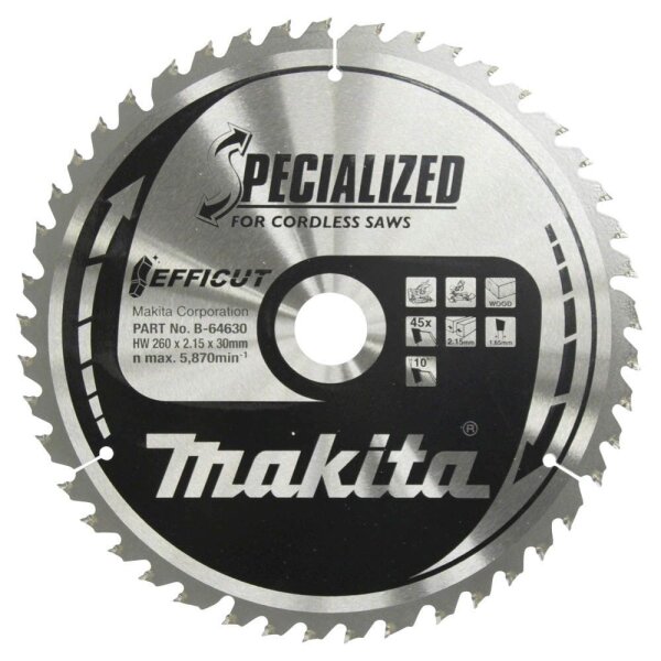 makita B-64630 EFFICUT Kreissägeblatt 260,0 mm, 45 Zähne, 1 St.