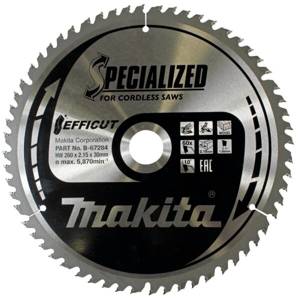 makita B-67284 EFFICUT Kreissägeblatt 260,0 mm, 60 Zähne, 1 St.