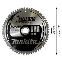 makita B-67284 EFFICUT Kreissägeblatt 260,0 mm, 60...