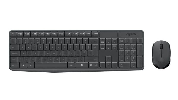 Logitech MK235 Tastatur-Maus-Set kabellos schwarz