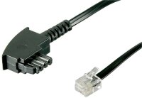 goobay TAE-F/RJ-11,RJ-14 Telefonkabel 3,0 m schwarz, 1 St.