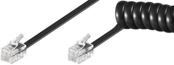 goobay RJ-10 Telefonhörerkabel 2,0 m schwarz, 1 St.