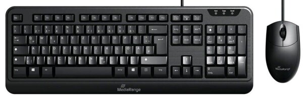 MediaRange MROS108 Tastatur-Maus-Set kabelgebunden schwarz