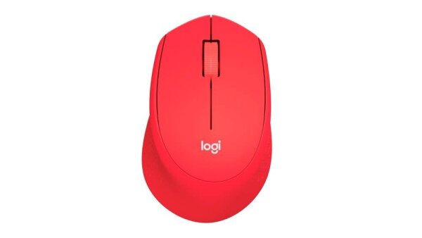 Logitech M330 Silent Plus Maus kabellos rot