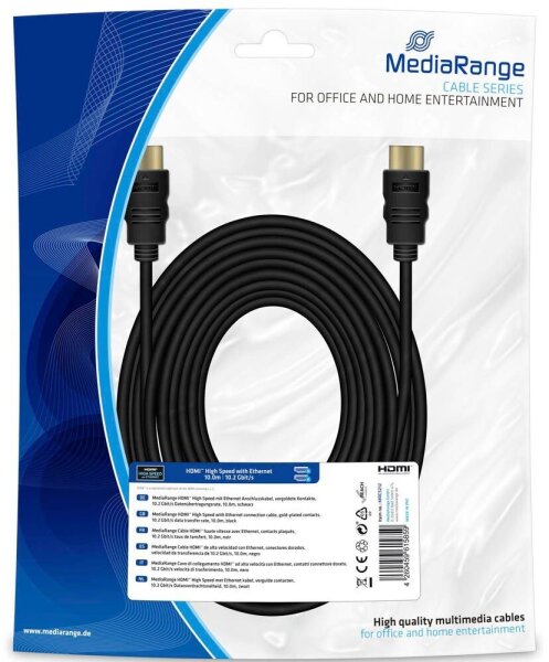 MediaRange HDMI A Kabel 10,0 m schwarz, 1 St.