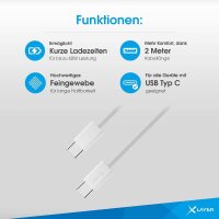 XLAYER USB C USB-Kabel 2,0 m weiß, 1 St.
