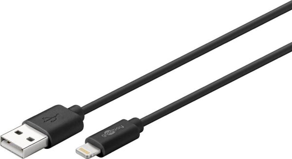 goobay USB 2.0 A/Lightning Kabel 1,0 m schwarz, 1 St.