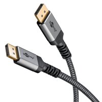 goobay DisplayPort 1.4 Kabel 1,0 m grau, schwarz, 1 St.