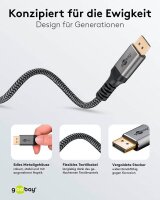 goobay DisplayPort 1.4 Kabel 1,0 m grau, schwarz, 1 St.