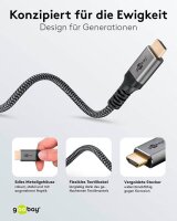 goobay DisplayPort 1.2/HDMI 2.0 Kabel 2,0 m grau, schwarz, 1 St.