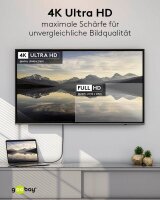 goobay DisplayPort 1.2/HDMI 2.0 Kabel 2,0 m grau, schwarz, 1 St.