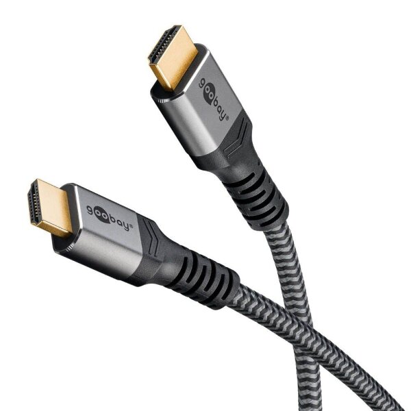 goobay HDMI 2.0 Kabel 10,0 m grau, schwarz, 1 St.