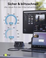 goobay USB C 3.1/RJ45 CAT 6 Kabel 10,0 m grau, schwarz, 1 St.