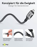 goobay USB C 3.1/RJ45 CAT 6 Kabel 15,0 m grau, schwarz, 1 St.