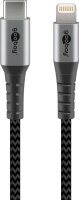 goobay Lightning/USB C Kabel 1,0 m grau, schwarz, 1 St.