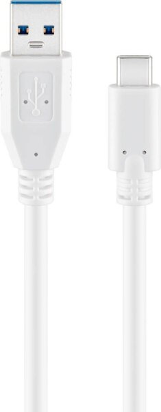 goobay USB 3.0 C/USB 3.0 A Kabel 0,5 m weiß, 1 St.