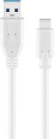goobay USB 3.0 C/USB 3.0 A Kabel 0,5 m weiß, 1 St.