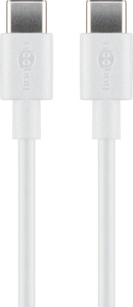 goobay USB C 2.0 Kabel 1,0 m weiß, 1 St.