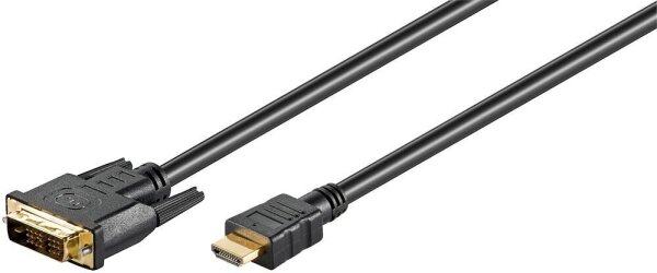 goobay HDMI A/DVI-D Kabel 1,0 m schwarz, 1 St.