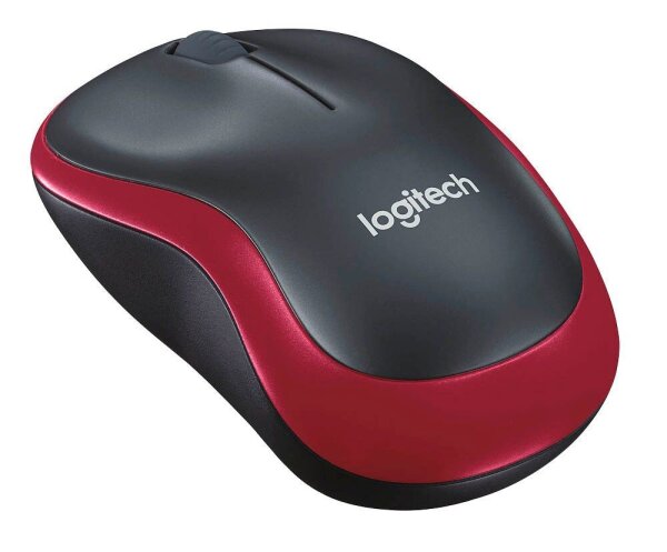 Logitech M190 Maus kabellos schwarz, rot