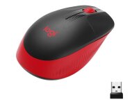 Logitech M190 Maus kabellos schwarz, rot