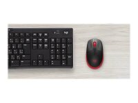Logitech M190 Maus kabellos schwarz, rot