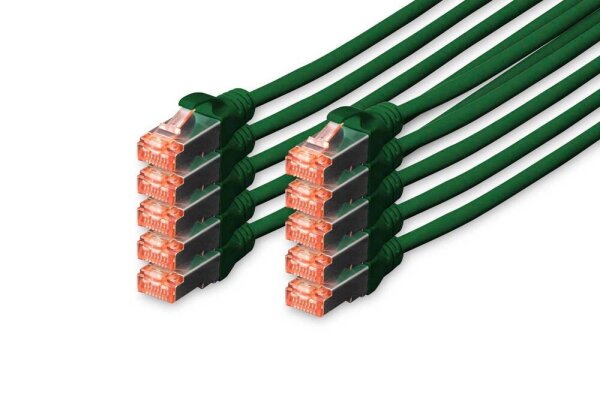 DIGITUS RJ45-Stecker/RJ-45 Stecker Netzwerkkabel DK-1644-010-G-10 1,0 m grün, 10 St.
