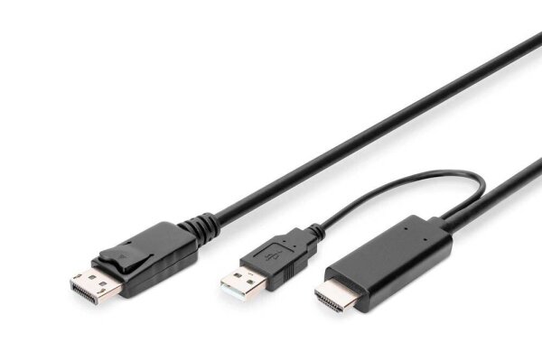 DIGITUS HDMI/DisplayPort Kabel AK-330111-020-S 2,0 m schwarz, 1 St.